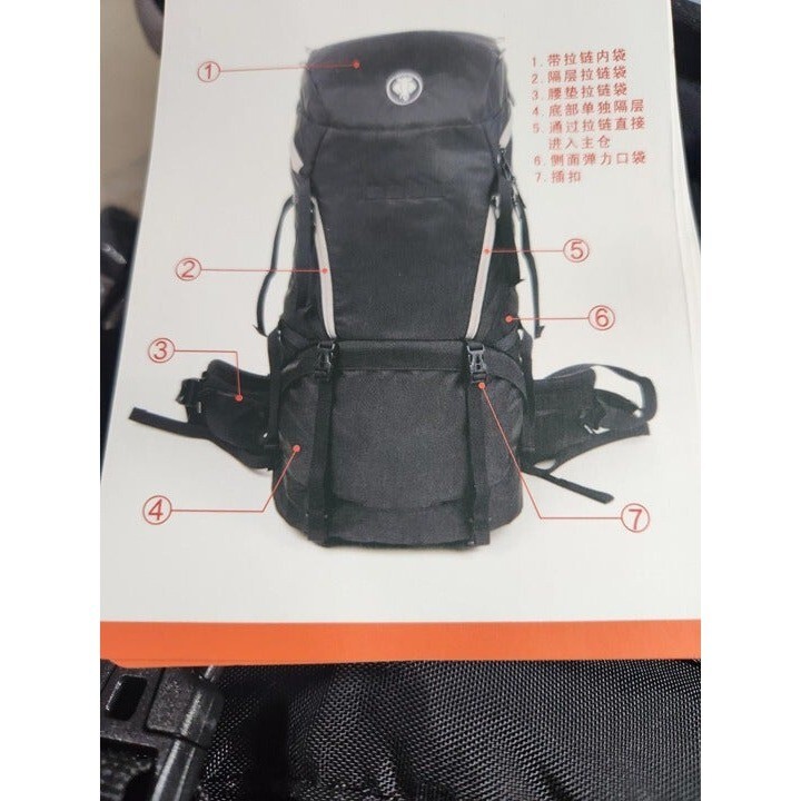 Backpacking Backpack with Trekking Pole and Water Bottle 2