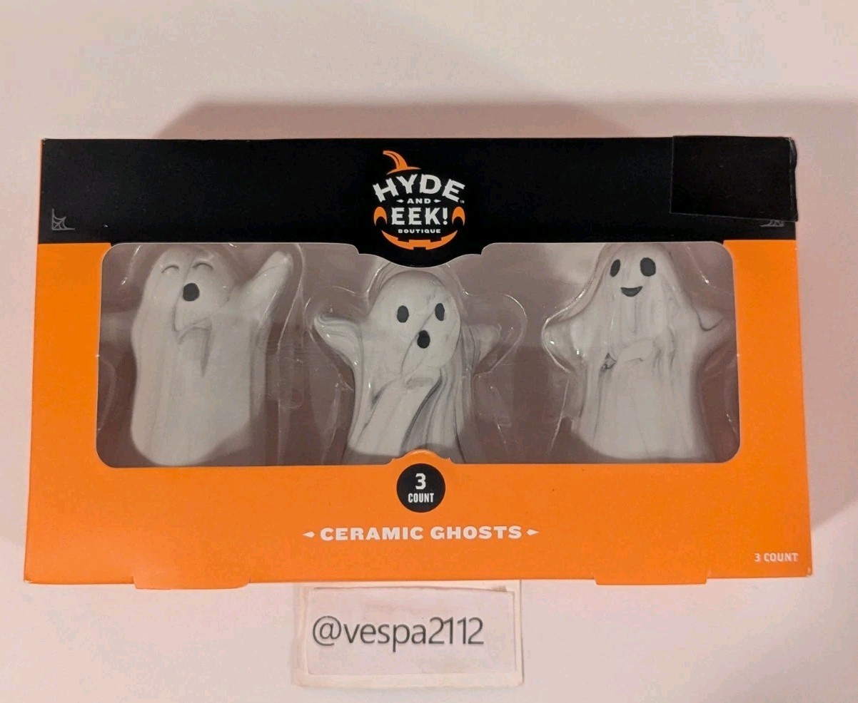 Target Halloween Ghost Mini Mantle Set Of 3 Hyde And Eek Ceramic Ghosts Figures gallery