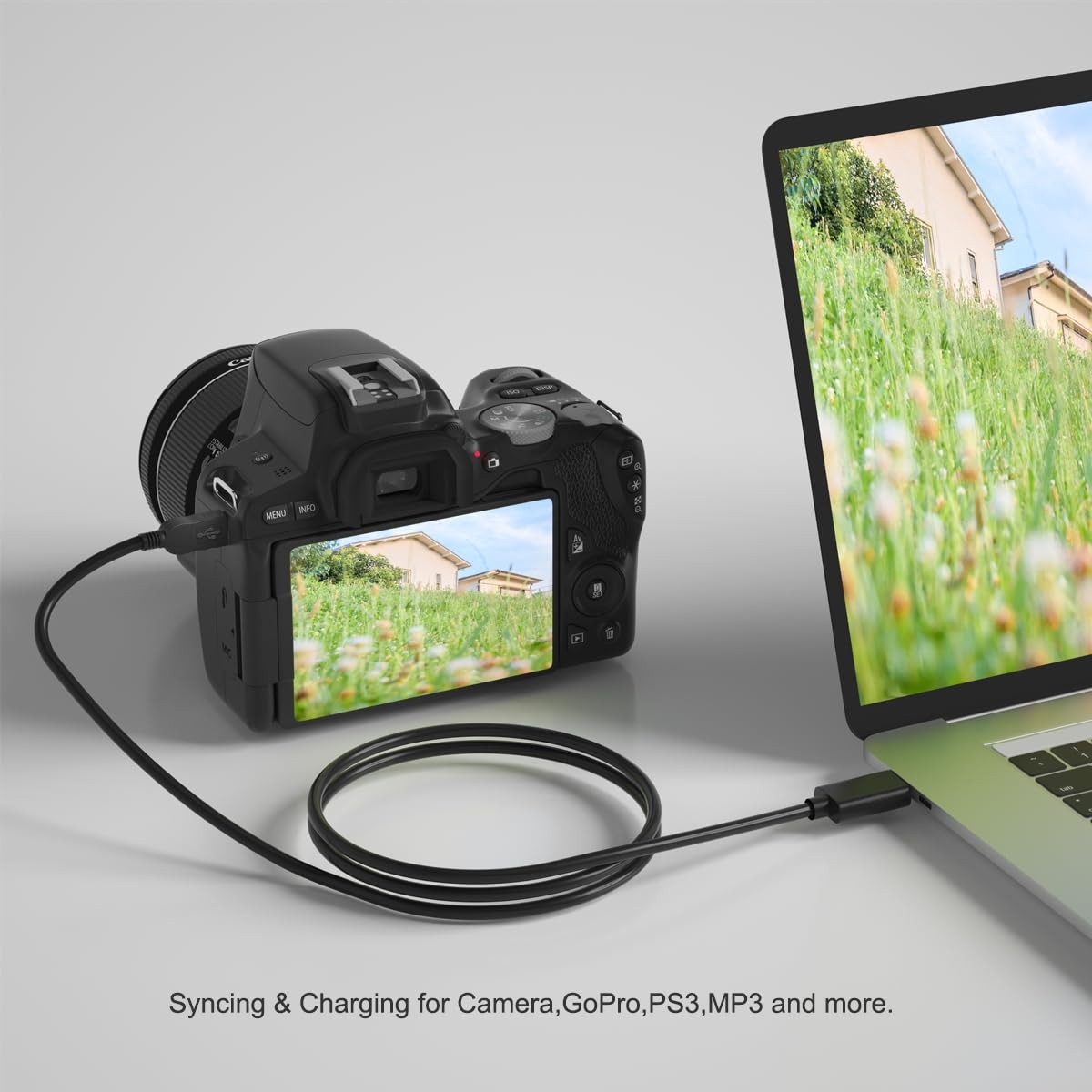 USB-C to Mini USB Cable,Type-C to Mini-B Charging Cord Compatible with Canon Cam gallery