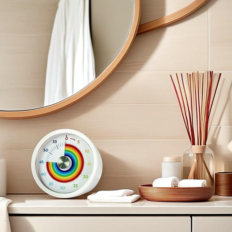 Rainbow Visual Timer with Silent Function - Perfect for Kitchen & Classroom Use gallery