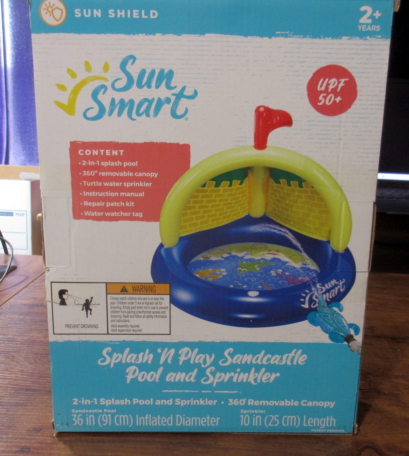 Sun Shield Sun Smart 36" Splash'n Play Sandcastle Pool Sprinkler with Canopy NEW gallery