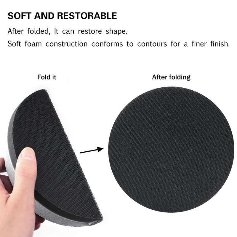 6 inch Soft Foam Interface Sanding Disc Sander Buffer Hook and Loop Backing Pad gallery