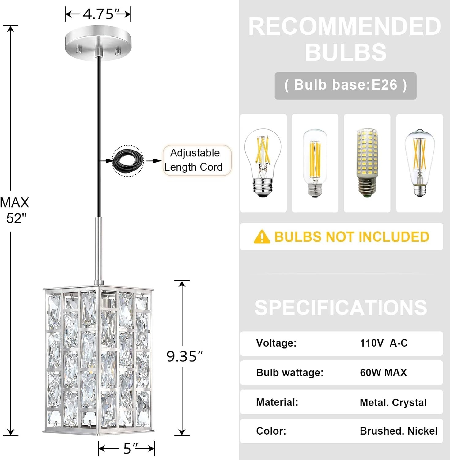 3 Pc Hanging Modern Kitchen Polyhedron Crystal Pendant Light Fixture Brushed Nic gallery