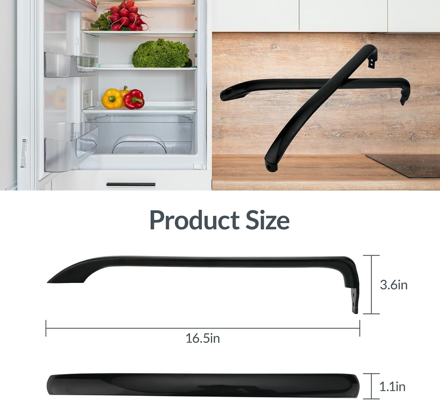 Freezer Refrigerator Door Handle Kit WR12X22183 For GE GTH18GBDCRBB GTH18GCDDRBB gallery