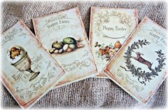 4 Large Vintage Style Easter Post Cards & C6 envelopes – 15.5cm x 10cm