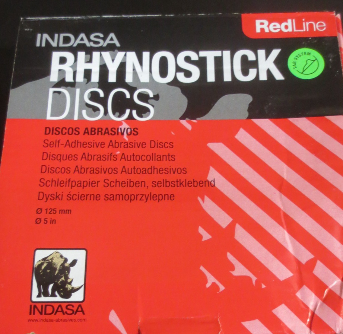 Indasa 5" Rhynostick RedLine PSA Solid Sanding Discs, 500 Series - 100 QTY gallery