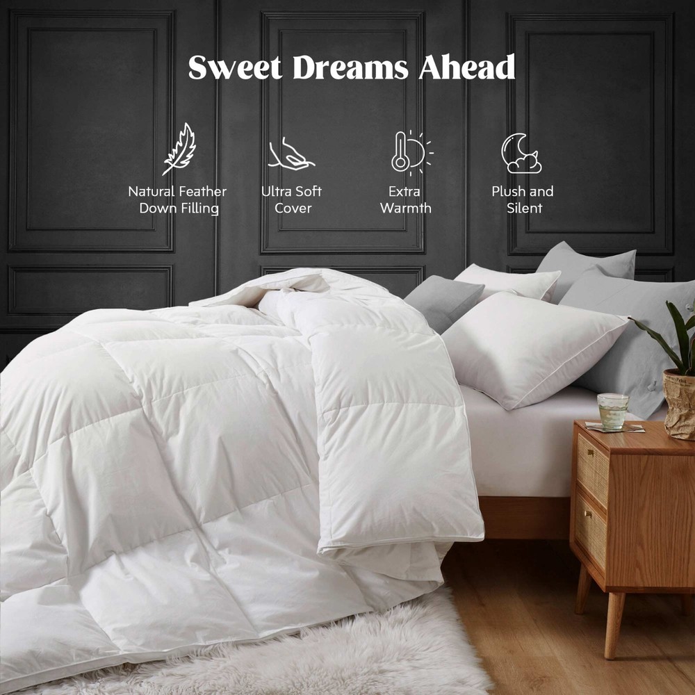 Winter Warm Down Feather Blend Comforter Gusseted Edge, King and Queen Sized