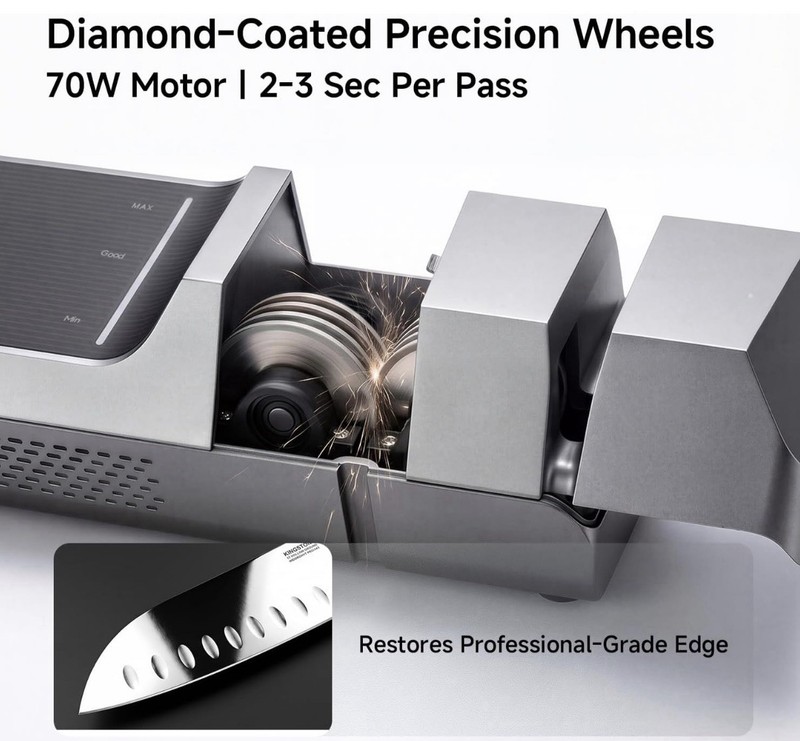 Electric Knife Sharpener, 20°/30°/45° Adjustable Angle Diamond gallery