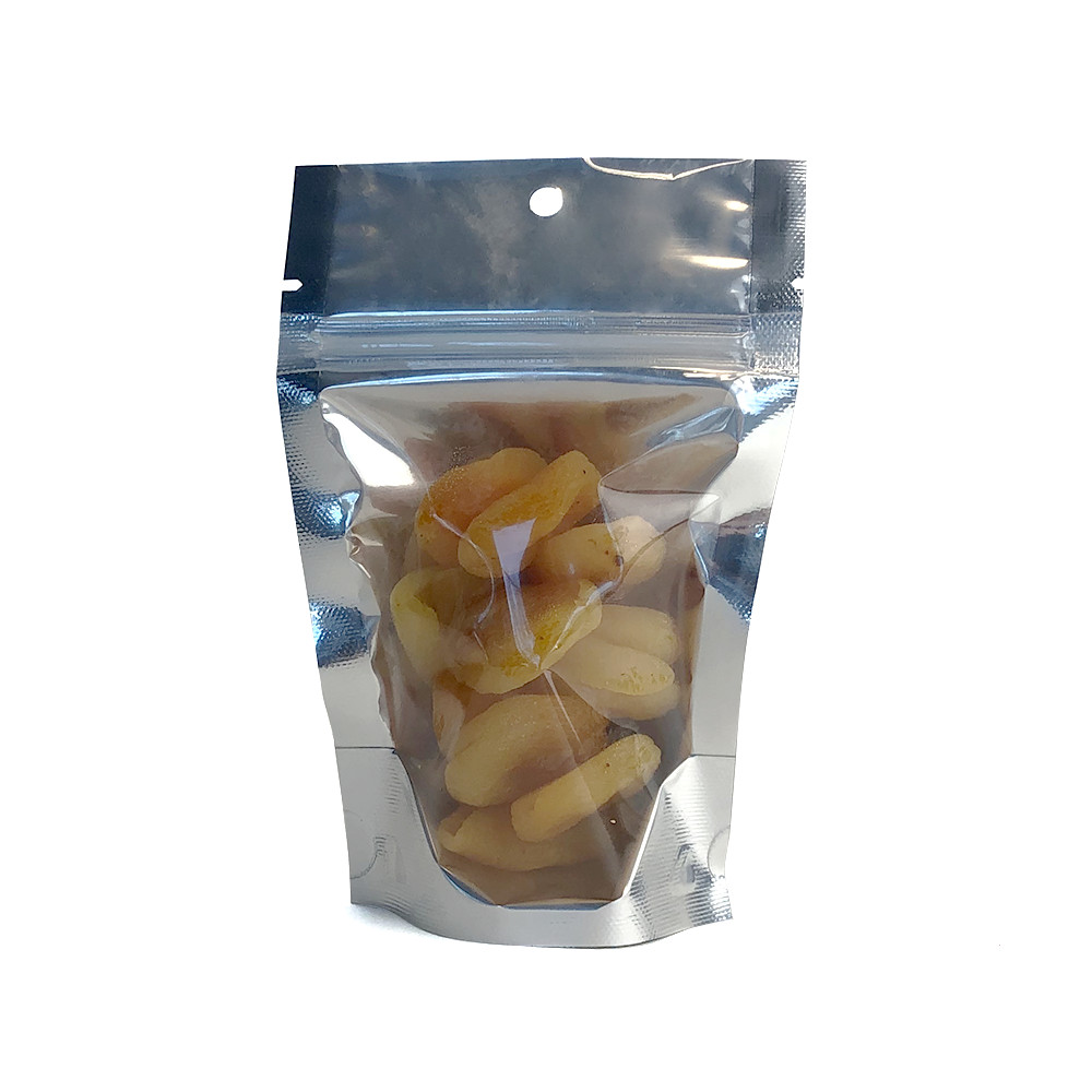 100 Pcs Clear/Silver Stand Up Food Pouch Zip Seal Mylar Smell Proof Lock Bags gallery