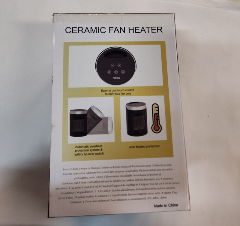 Small Portable Space Heater for Indoor Use - 1500w Plus Fan Only _Modle:PTC-150B gallery