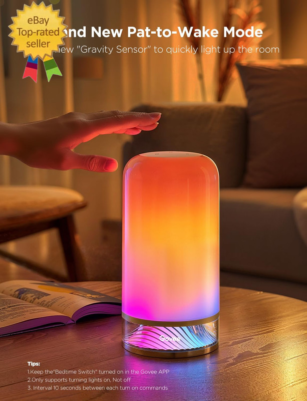 RGBIC Smart Table Lamp 2, Touch Bedside Small Table Lamp Compatible with Smartth gallery