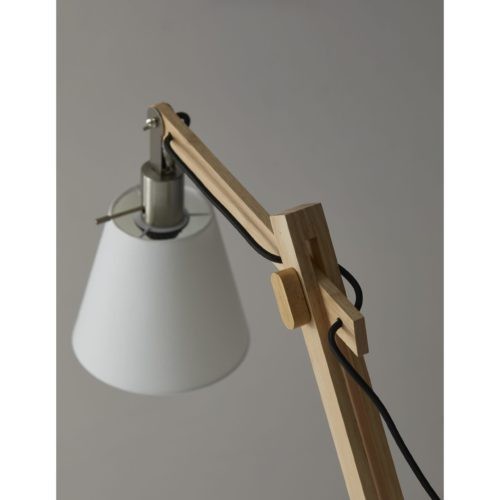 61" Natural Solid Wood Task With White Cotton Shade gallery