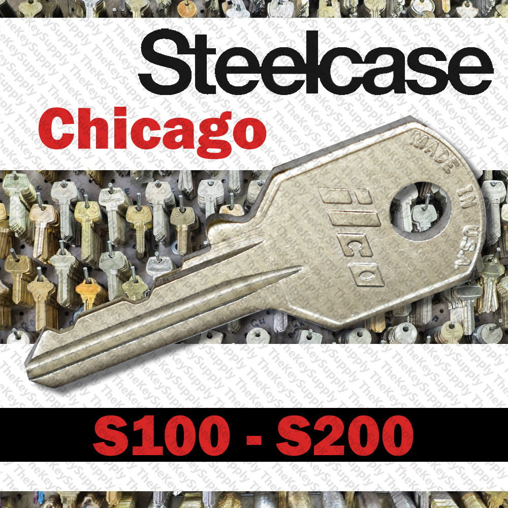 Steelcase Chicago Replacement Key Cut to Your Code S100 - S200 gallery