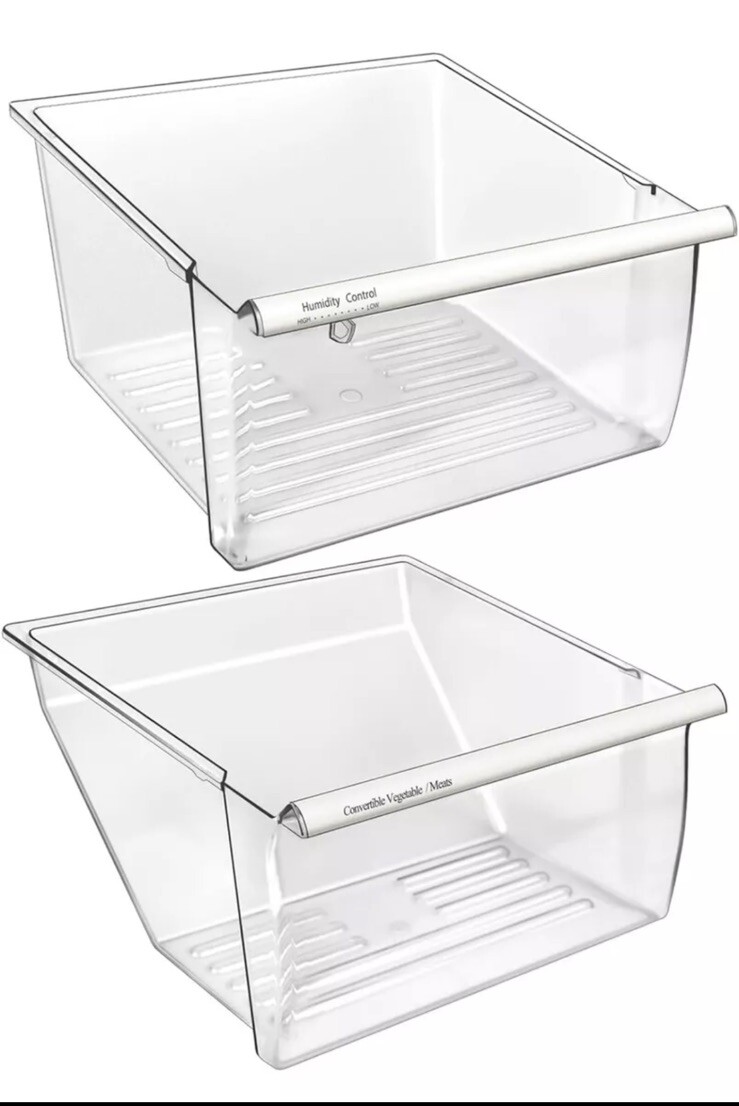 2Pack Upgraded 2188656 (Upper)2188664 (Lower) Fridge Crisper Bin Frigidaire gallery