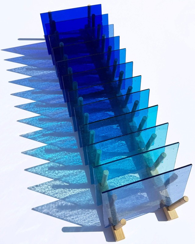 LITMIND 24 Sheets Transparent Stained Glass Sheets – Blue & Green Gradient gallery