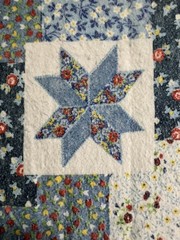 Vintage Blanket Satin Trim Quilt Pattern 87in x 77in Polyester Acrylic USA