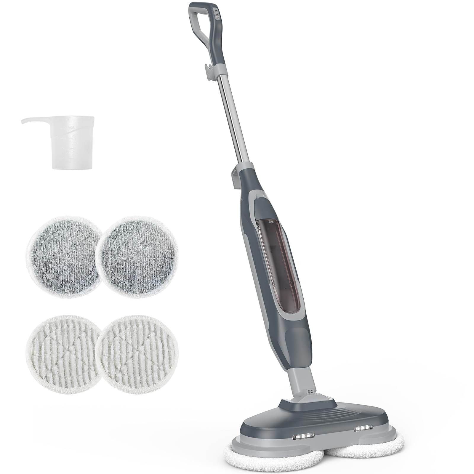 OLIXIS Electric Steam Mop Floor Cleaner w/Rotating Pad&2 LED Light&4 Clean Mode gallery