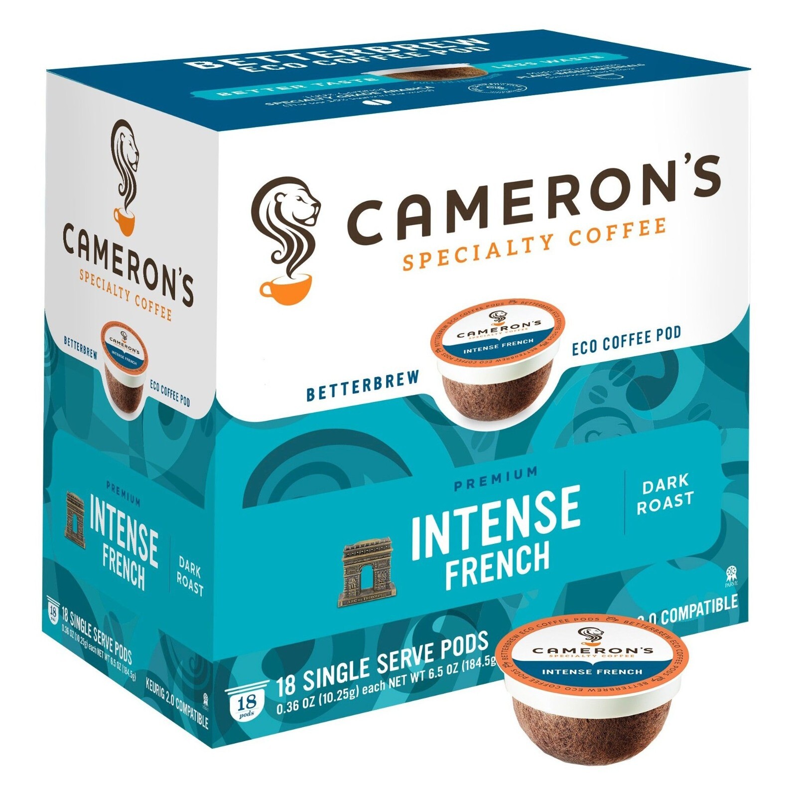 Cameron's Intense French Dark Roast Coffee 18 to 144 Keurig K cups Pick Any Size gallery