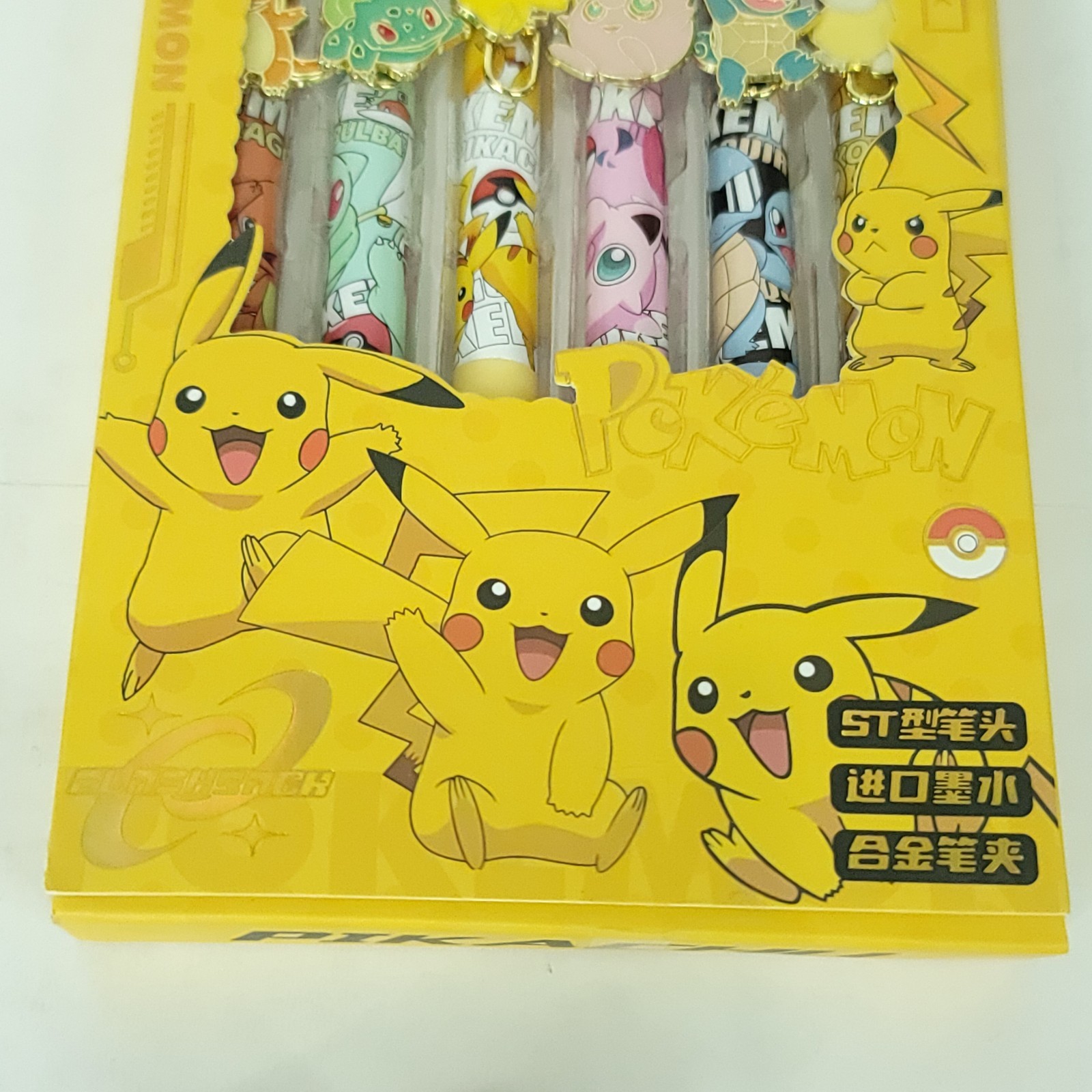 Pikachu Gel Pen Set Cartoon Pokemon Ballpoint Writing Pens NEW 6 Pieces Box Dent gallery