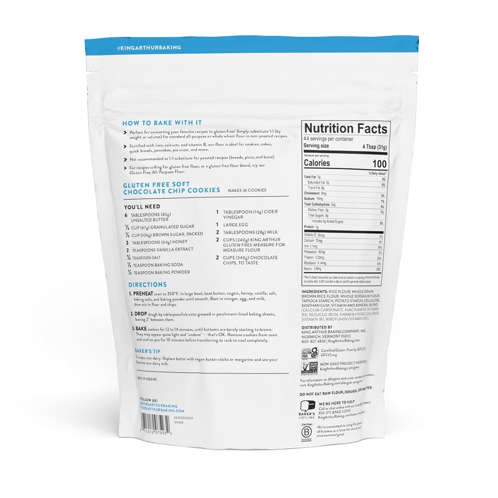 King Arthur Measure for Measure Flour Certified Gluten-Free, Non-GMO Project gallery