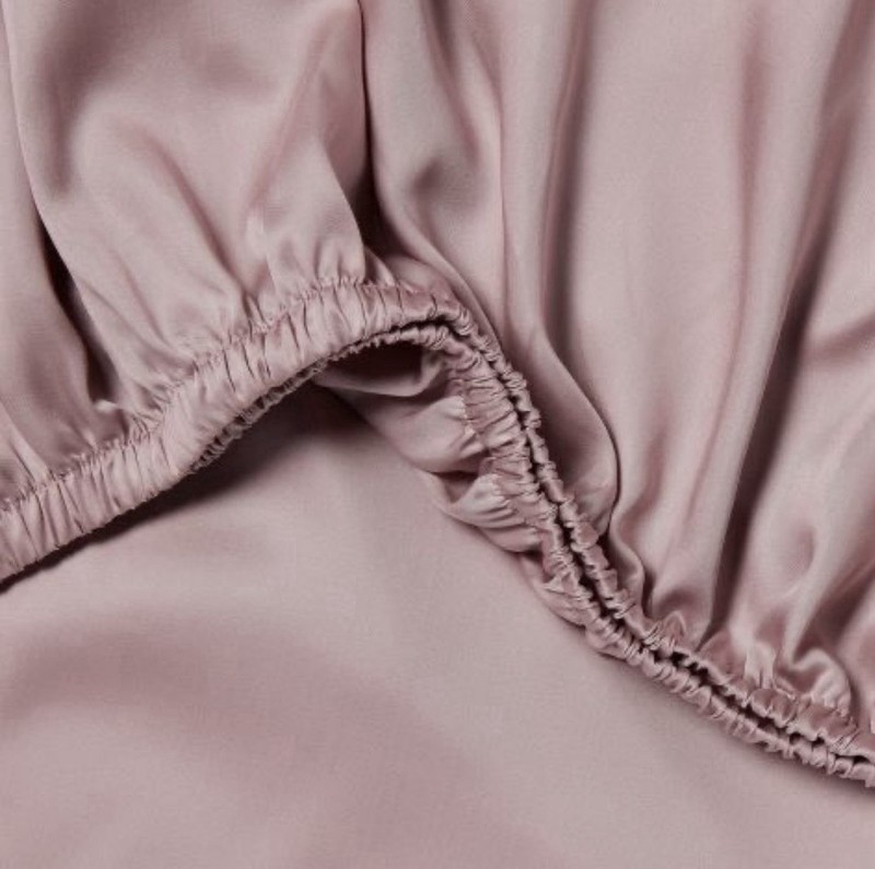 Full Tencel Lyocell Mauve Rose Ash Solid Color Sheet Set with 2 Pillowcases gallery