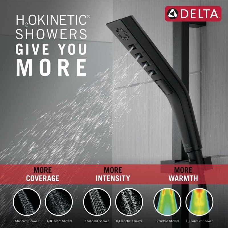 Delta 3-Spray Patterns Wall Mount Handheld Shower Head 1.75 GPM in Matte Black gallery