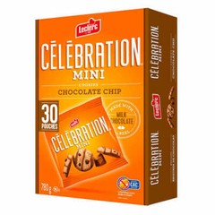 Leclerc Celebration Mini Chocolate Chip Cookies,780g Box- 30 Count 26g Each Bag