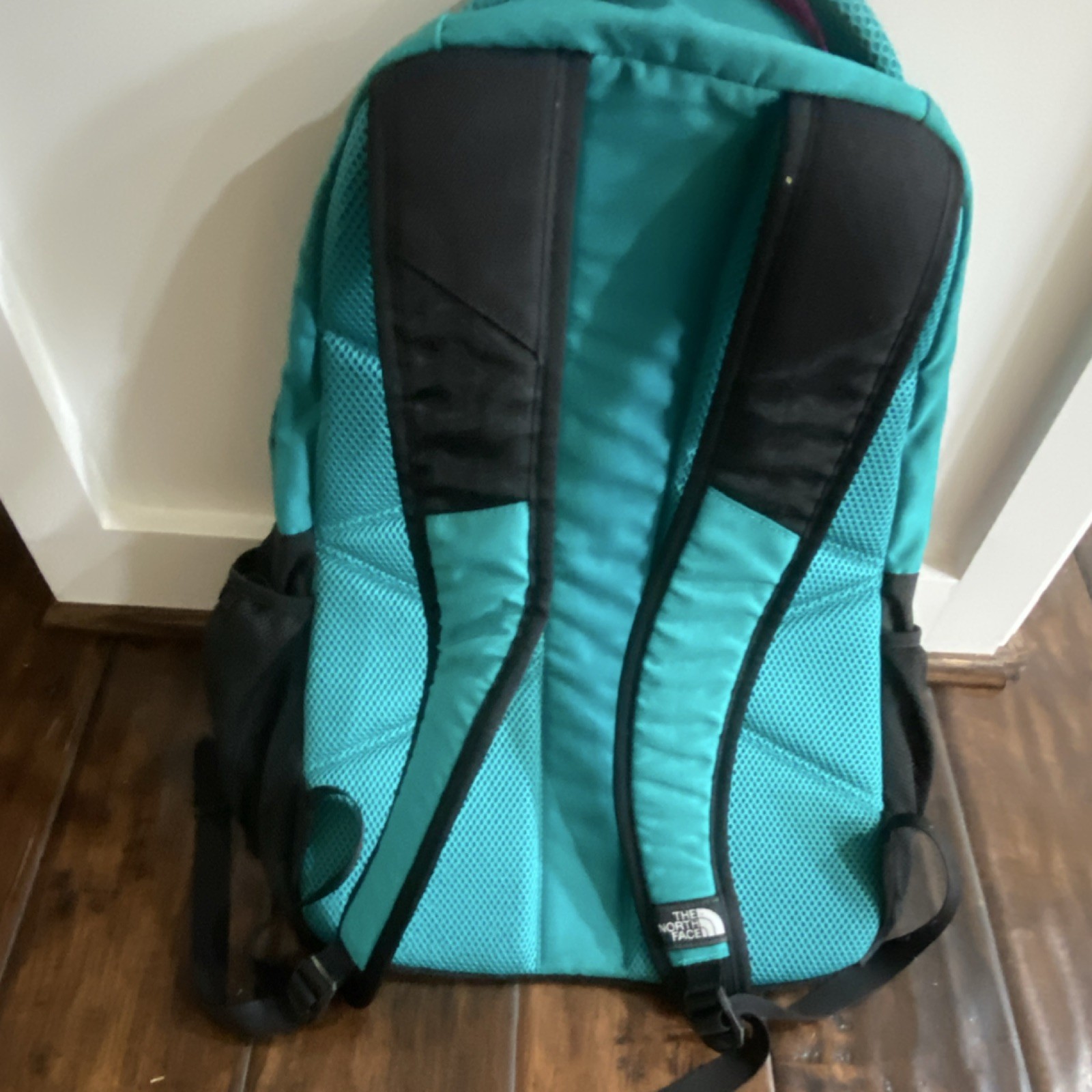 The North Face Haystack Hiking Backpack Turquoise Black Pink External Pockets 4