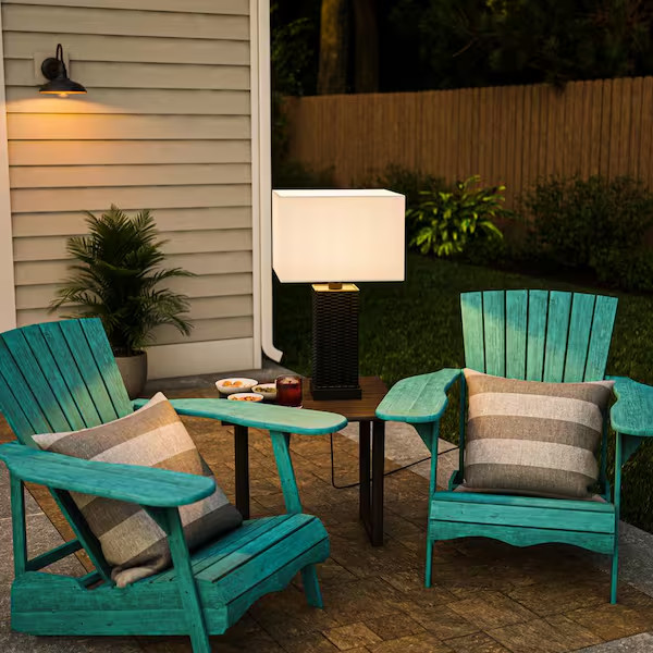 Modern Box Black Outdoor or Indoor Square Table light Lamp 27. 25 in. Black Base gallery