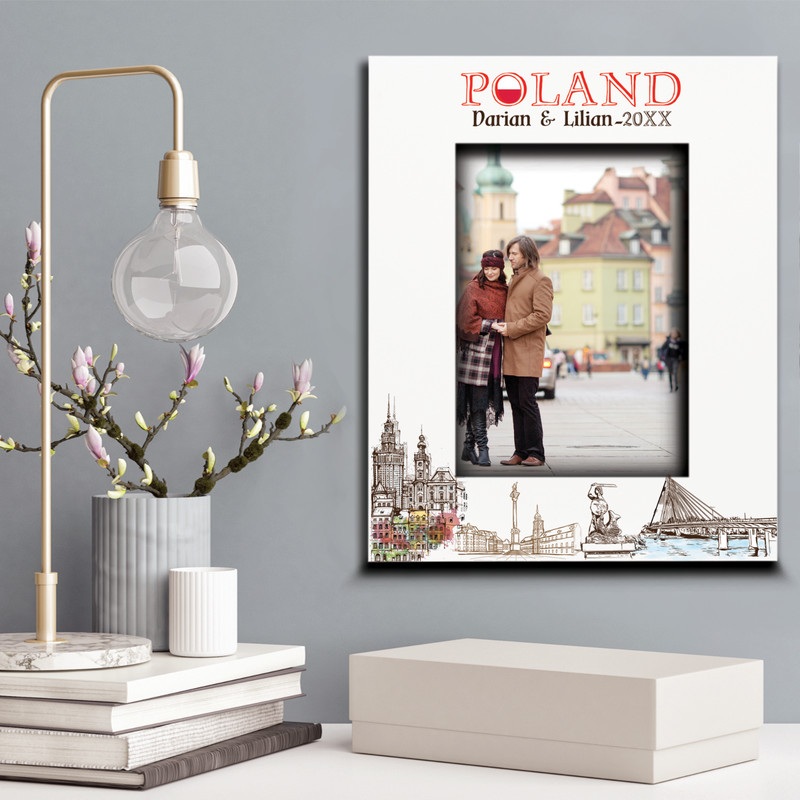 PERSONALIZE-Poland Theme Picture frame-Wedding, Honeymoon, Vacation, Adventure gallery