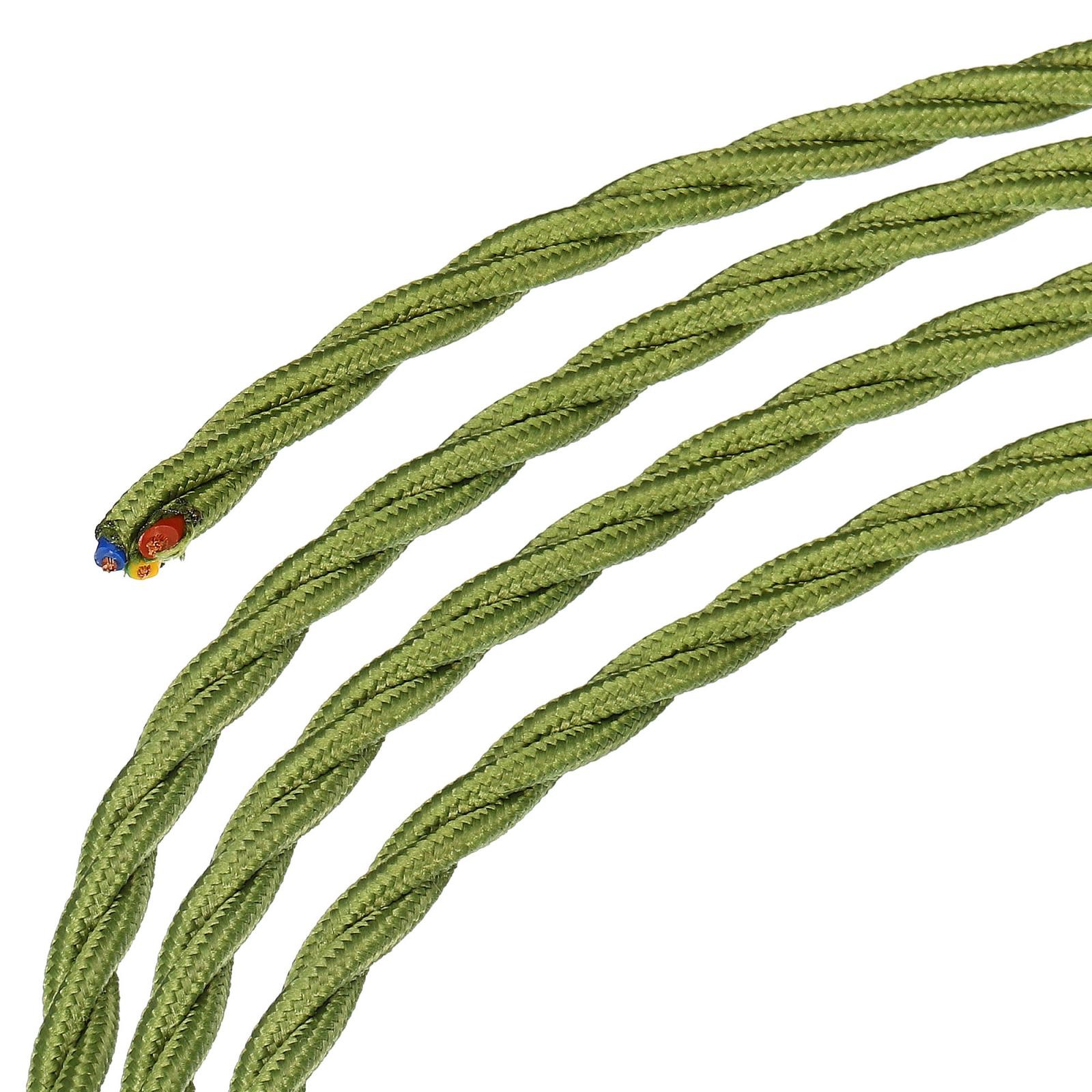 Twisted Cloth Covered Wire 3 Core 18AWG 5m/16.4ft,Electrical Cable,Green gallery