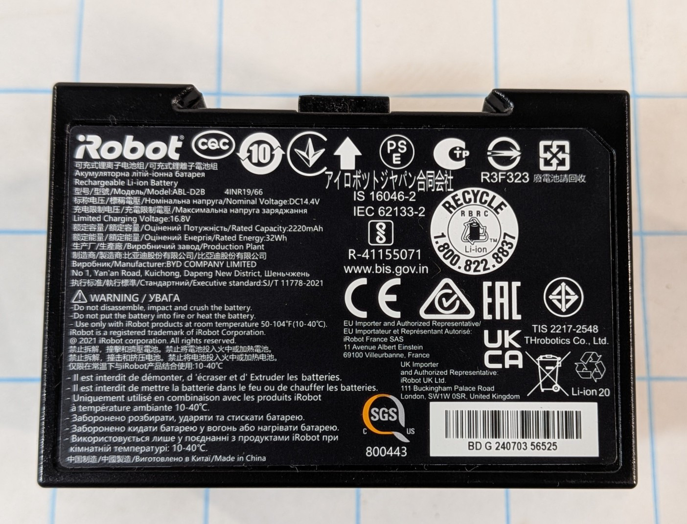 Genuine Upgraded ABL-D2 Battery for iRobot Roomba J5 J6 J7 i2 i3 i4 i5 i7 i8 gallery