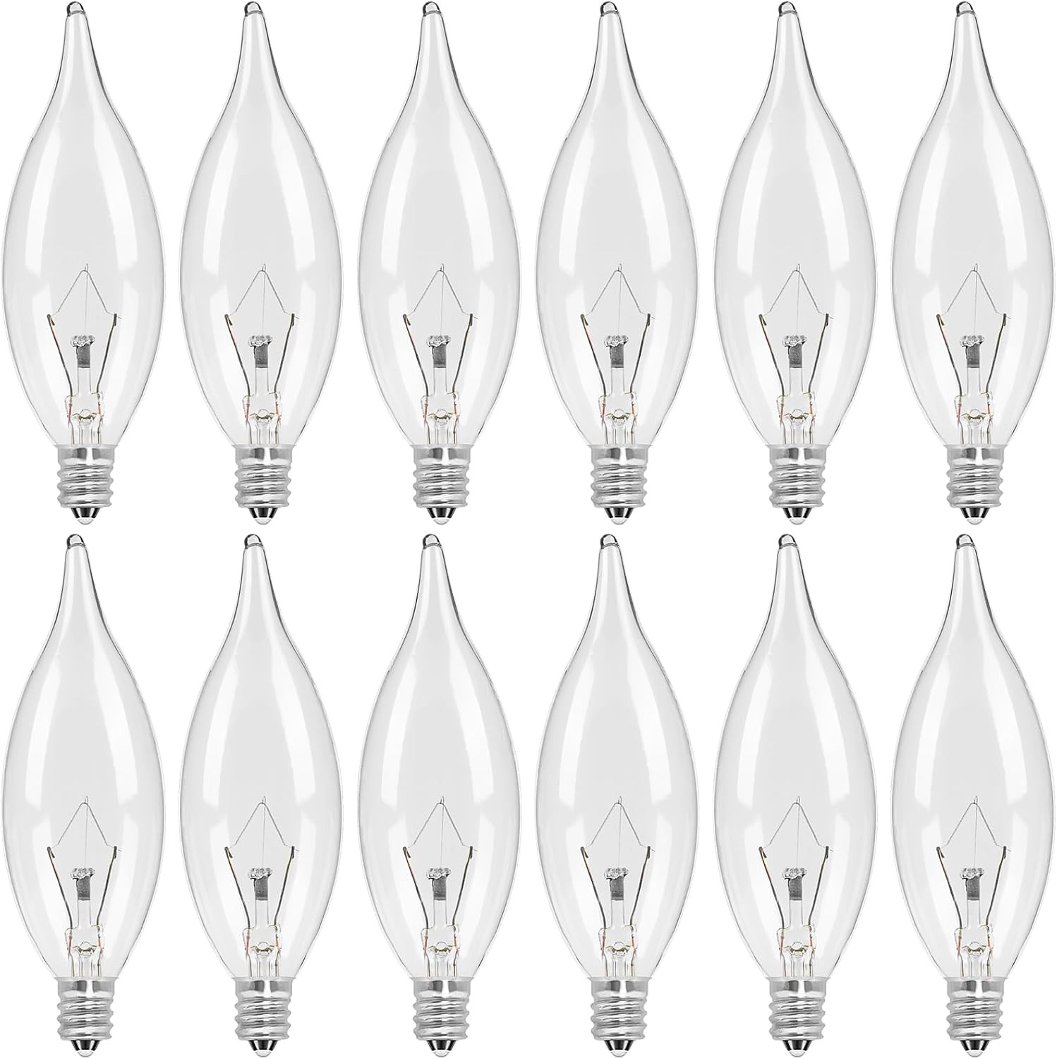 12-Pack Candelabra Light Bulbs 40W Warm White 2500K 380 Lumen Candle Chandelier gallery