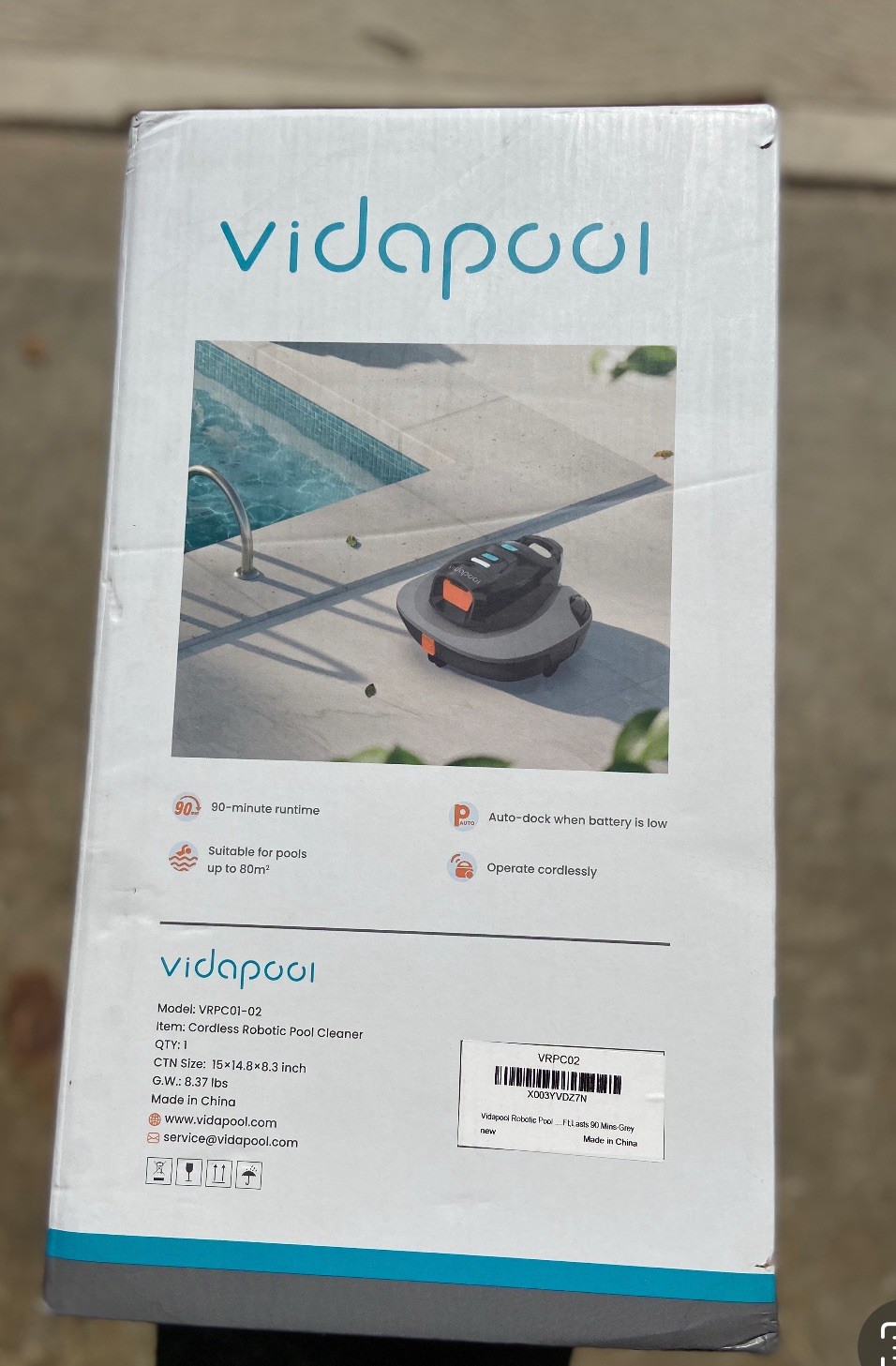 Vidapool Cordless Robotic Pool Cleaner Vacuum 90 Min Runtime Open Box Unused gallery