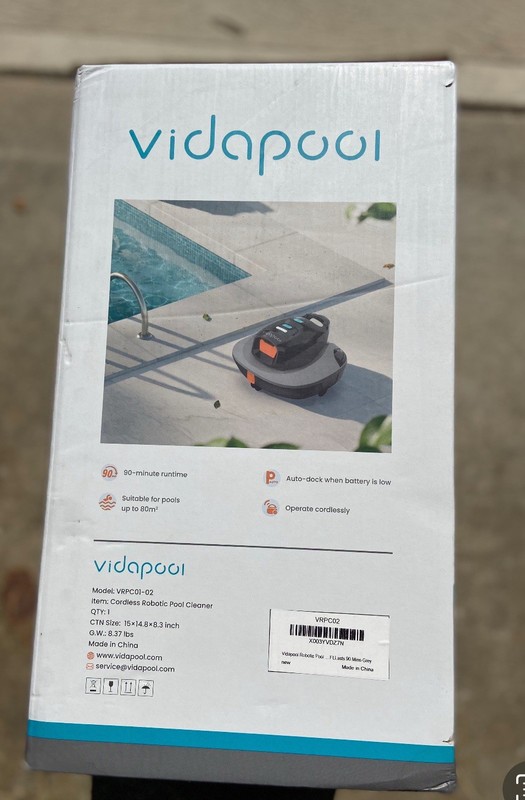 Vidapool Cordless Robotic Pool Cleaner Vacuum 90 Min Runtime Open Box Unused gallery