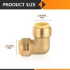 EFIELD (2 to 100 Packs) 1/2" Push Fit 90 Degree Elbow Brass Fittings Lead Free gallery