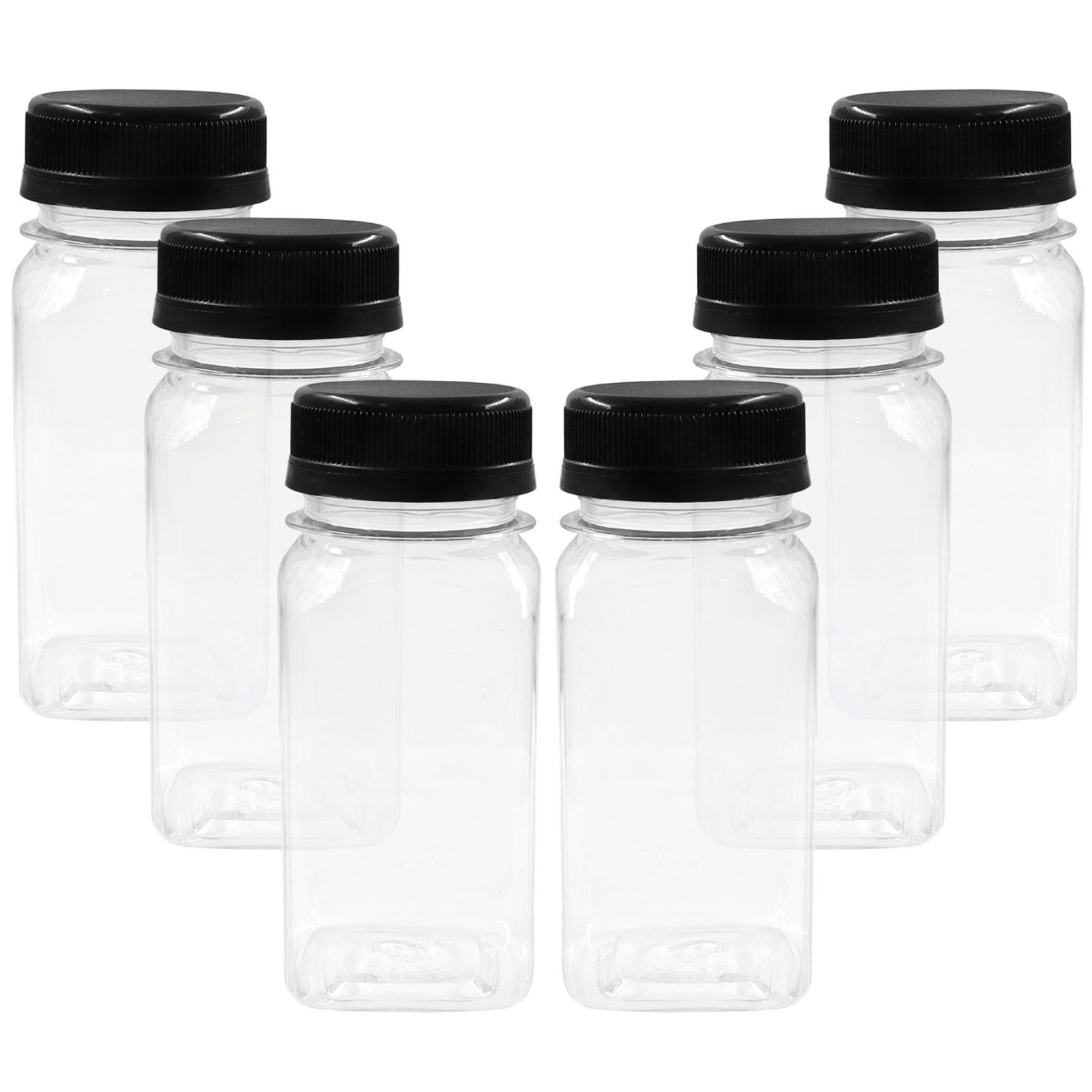 6 PCS 4 oz Reusable Clear Plastic Empty Beverage Juice Bottles With Lids gallery