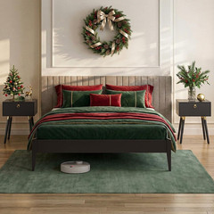 Dinkees King Solid Wood Platform Bed Frame – Modern Minimalist Design, No Box Sp