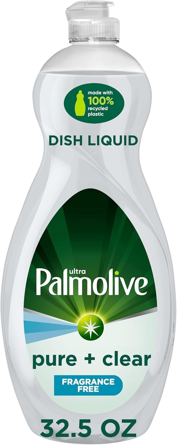 Palmolive Ultra Dishwashing Liquid Dish Soap, Pure + Clear Fragrance Free 32.5oz gallery