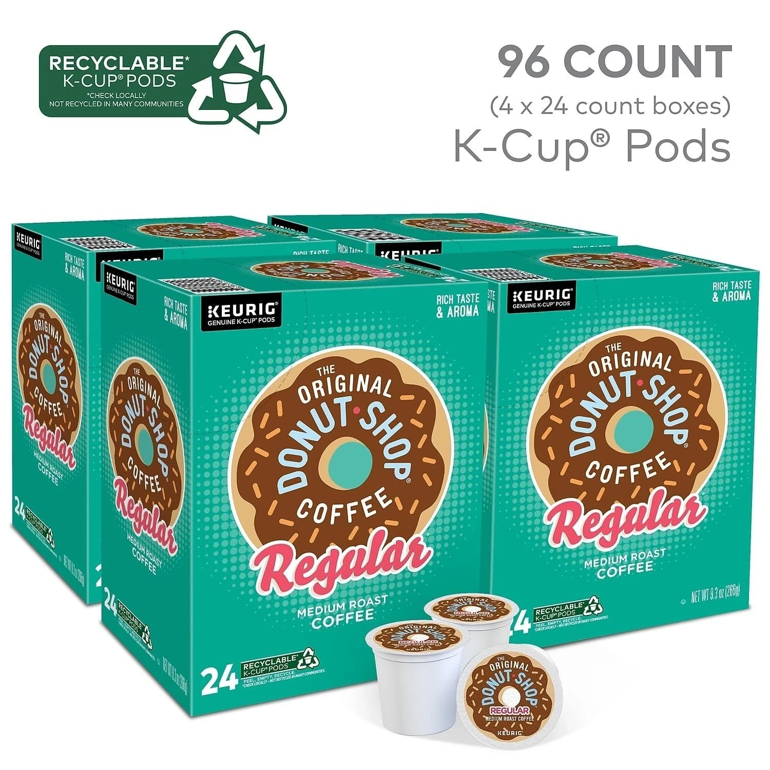 The Original Donut Shop Regular K-Cups Medium Roast Coffee Pods - 96 Count gallery
