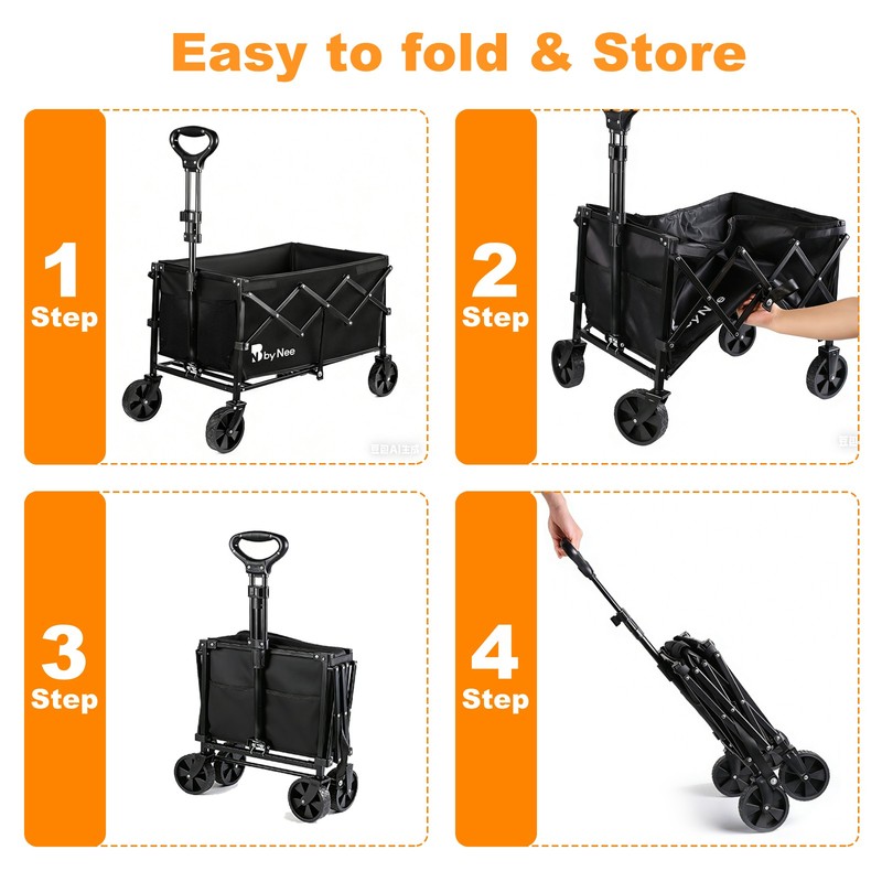 250lbs Collapsible Wagon Foldable Lightweight Heavy Duty Utility Beach Fold Cart gallery