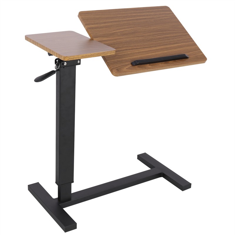 Rolling Overbed Table Adjustable Angle and Height Hospital Laptop Table Desk gallery