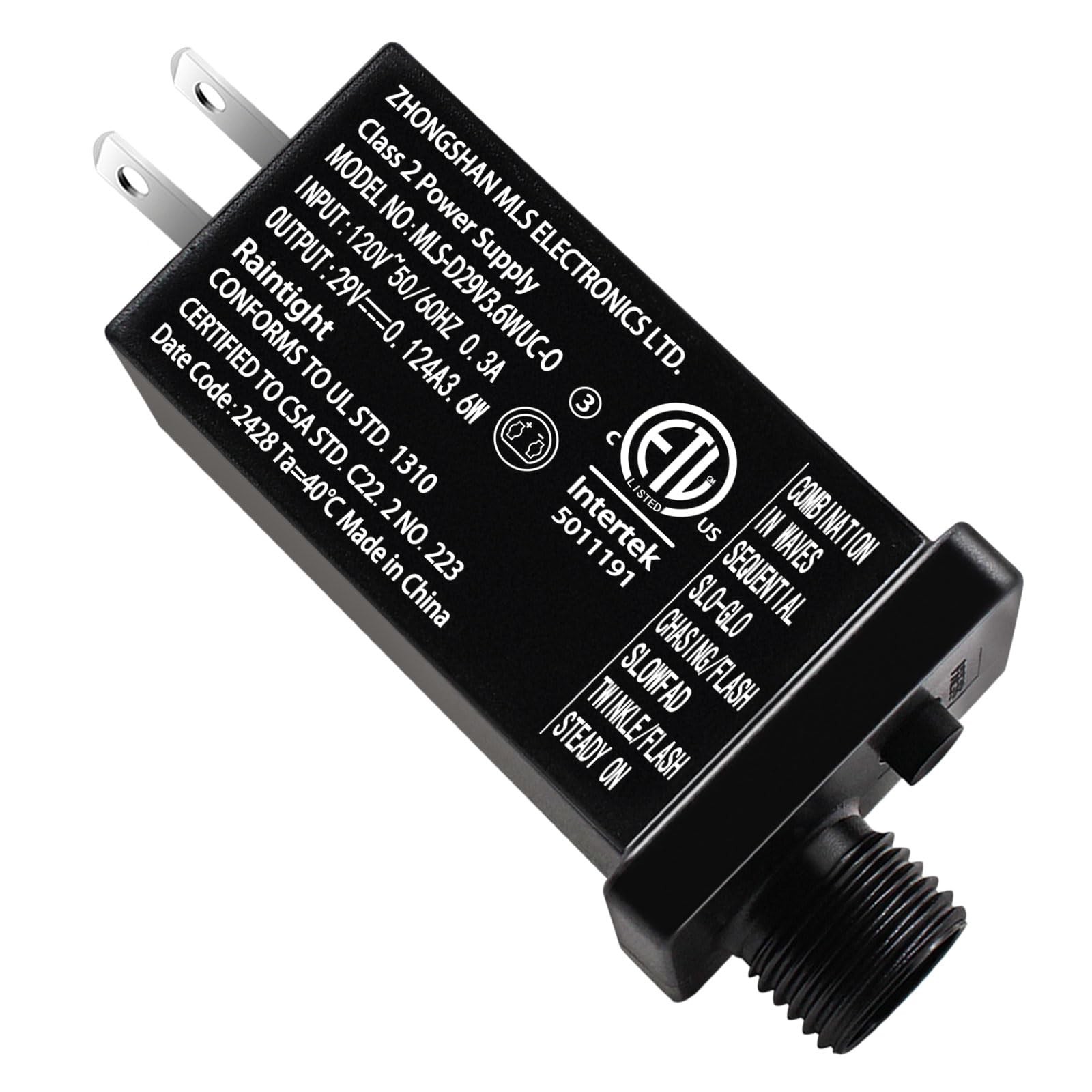29V 3.6W LED Transformer, Class 2, 8 Modes, Memory, IP44, String Light gallery
