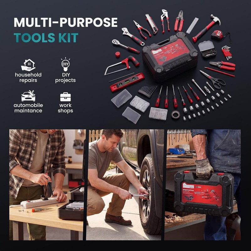 OLIXIS 330-Piece Complete Tool Box Set Durable Homeowner Repair Tool Kit Home gallery