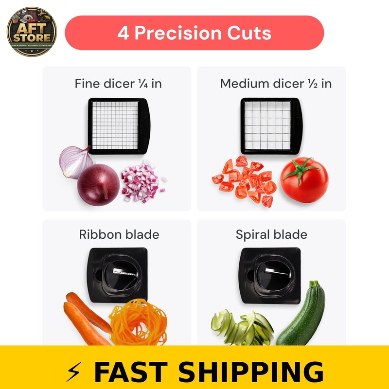 Fullstar Pro Chopper - Vegetable Chopper & Spiralizer, White gallery