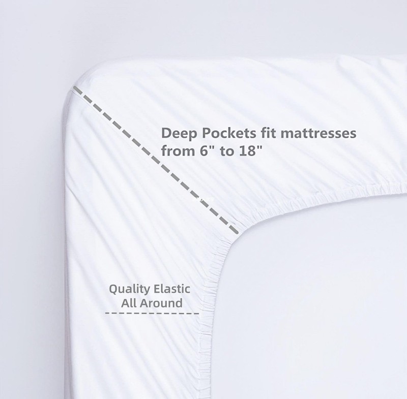 Full Size Fitted Sheet, 100% Cotton 300 Thread Count Sateen, Deep Pocket Full gallery