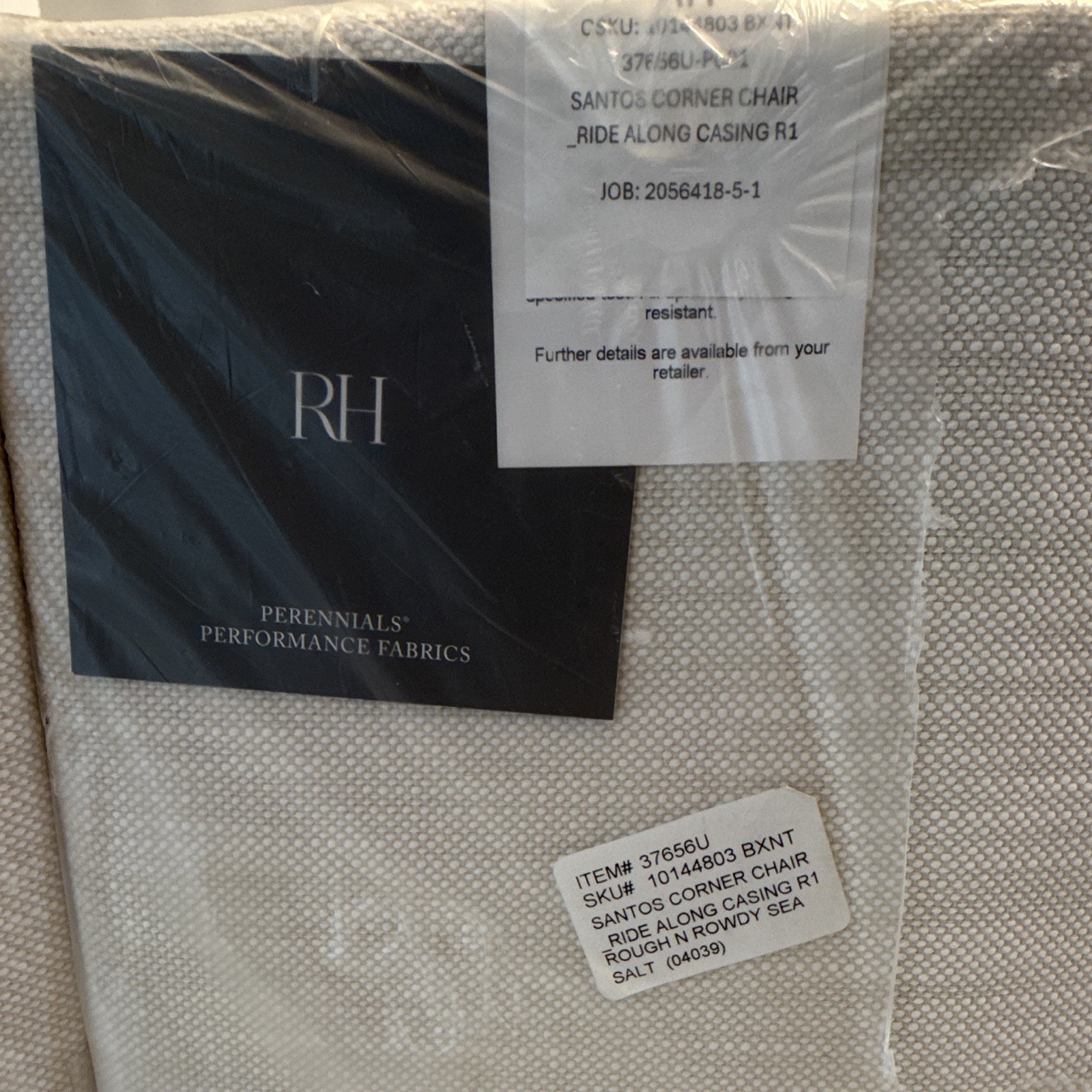 RH Perennials Performance Santos Modular Corner Chair Slipcover Beige/ sea salt gallery