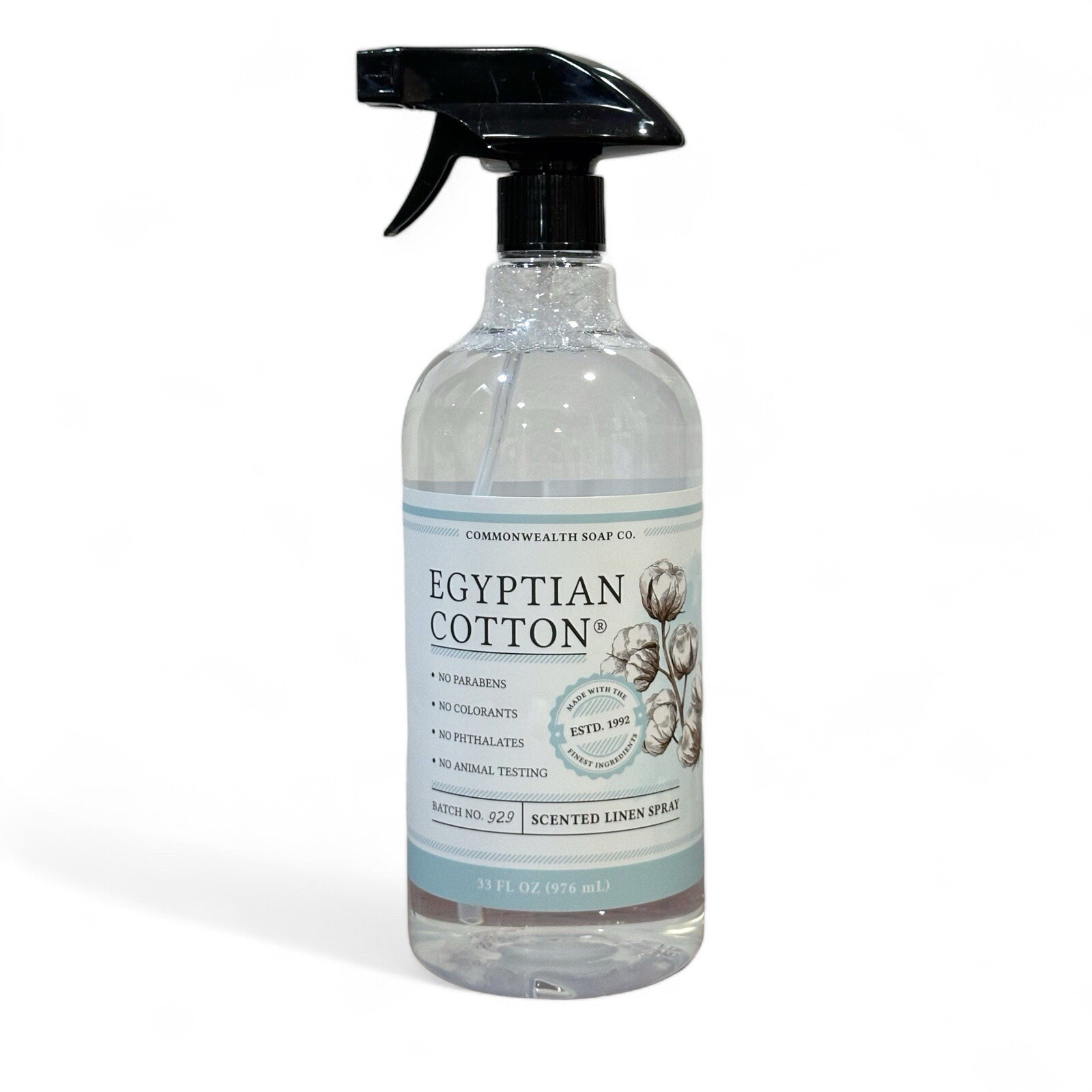 Commonwealth Soap Co. CST EGYPTIAN COTTON Fabric, Linen & Room Spray 33.8oz gallery