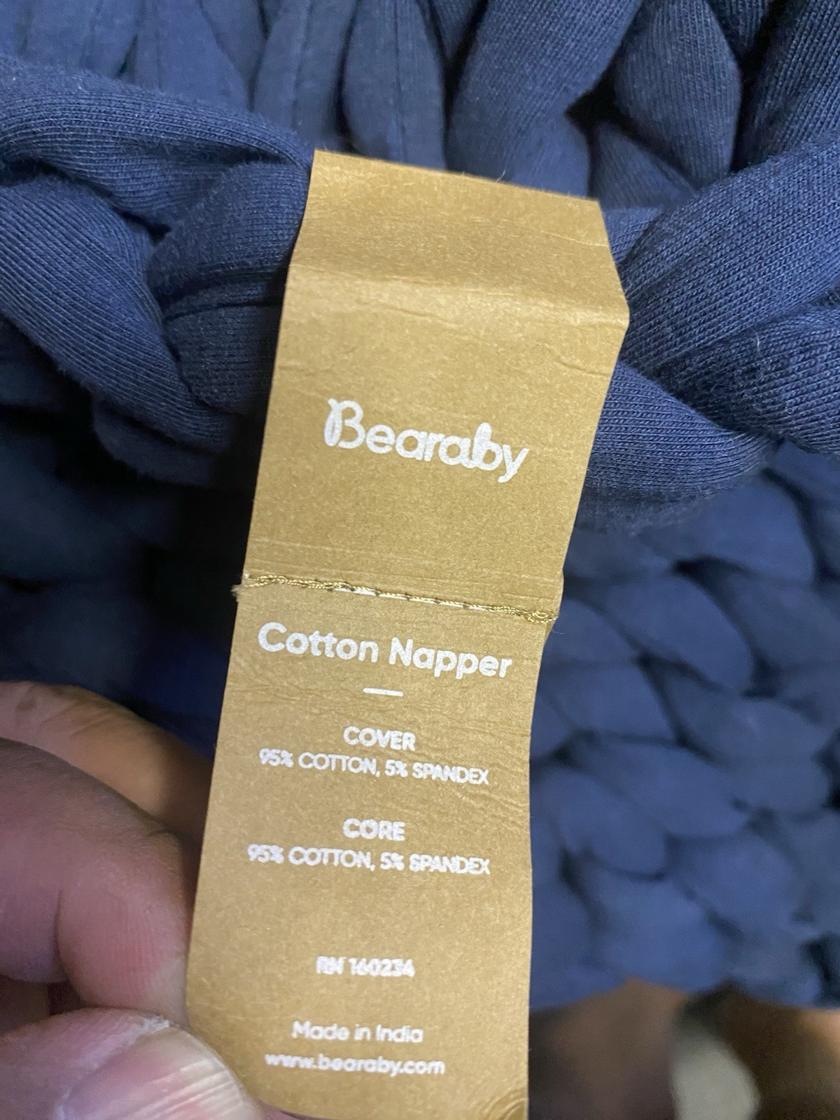 Bearaby Cotton Napper Throw 20 Lb Retail $299 Midnight Blue gallery