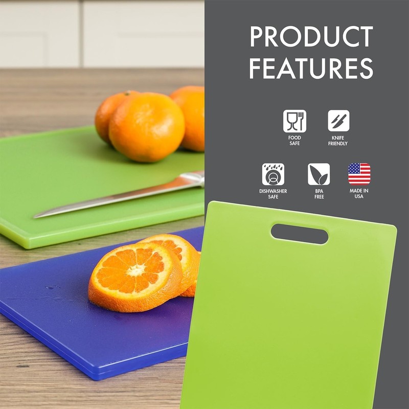 Plastic Cutting Board, High-Density Non-Porous Cutting Surface, 11 x 14.5 Inch gallery